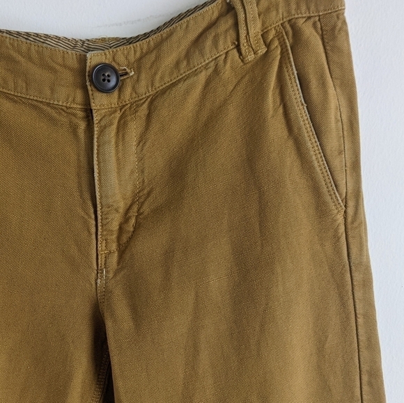 MADEWELL Linen Cotton Blend Mustard Skinny Pants 0 - Picture 10 of 12